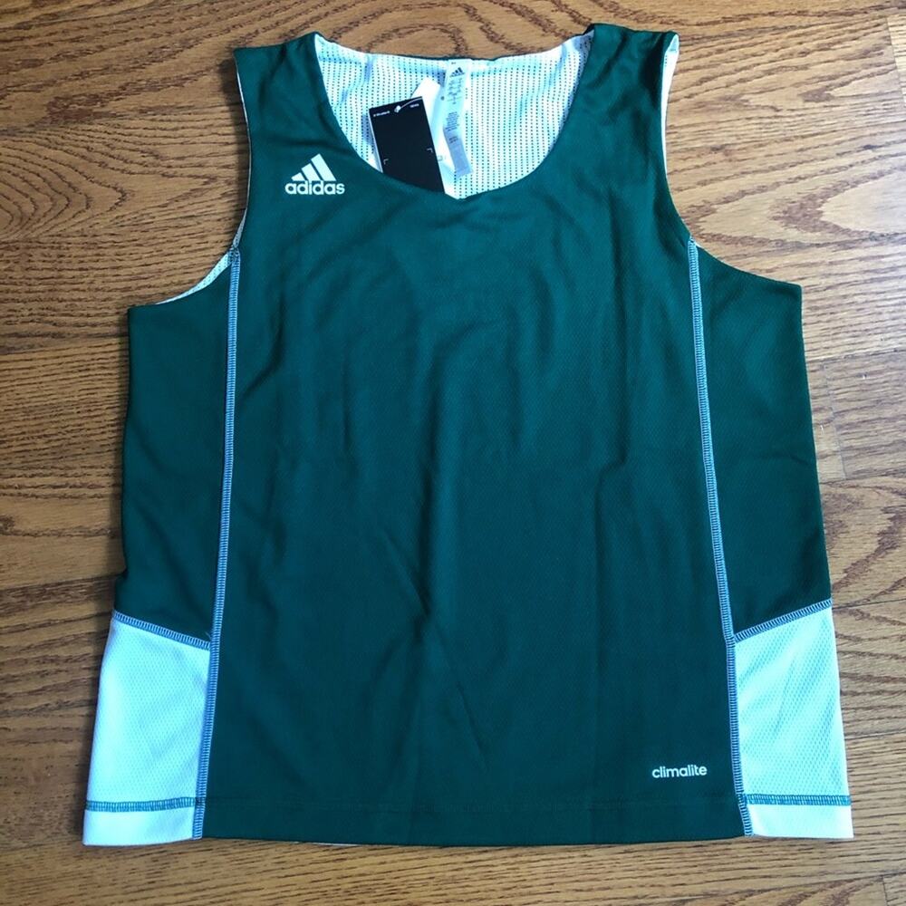 Adidas Climalite Green/White Sports Pinnie Top Girl's Size Small NWT